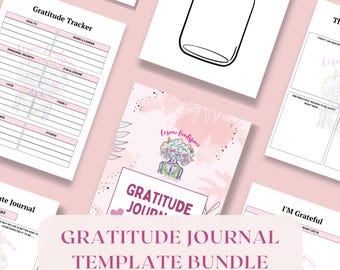 GRATITUDE JOURNAL TEMPLATE Bundle | Editable Printable | Daily Reflection Affirmations  Mindfulness | Digital Wellness Journal