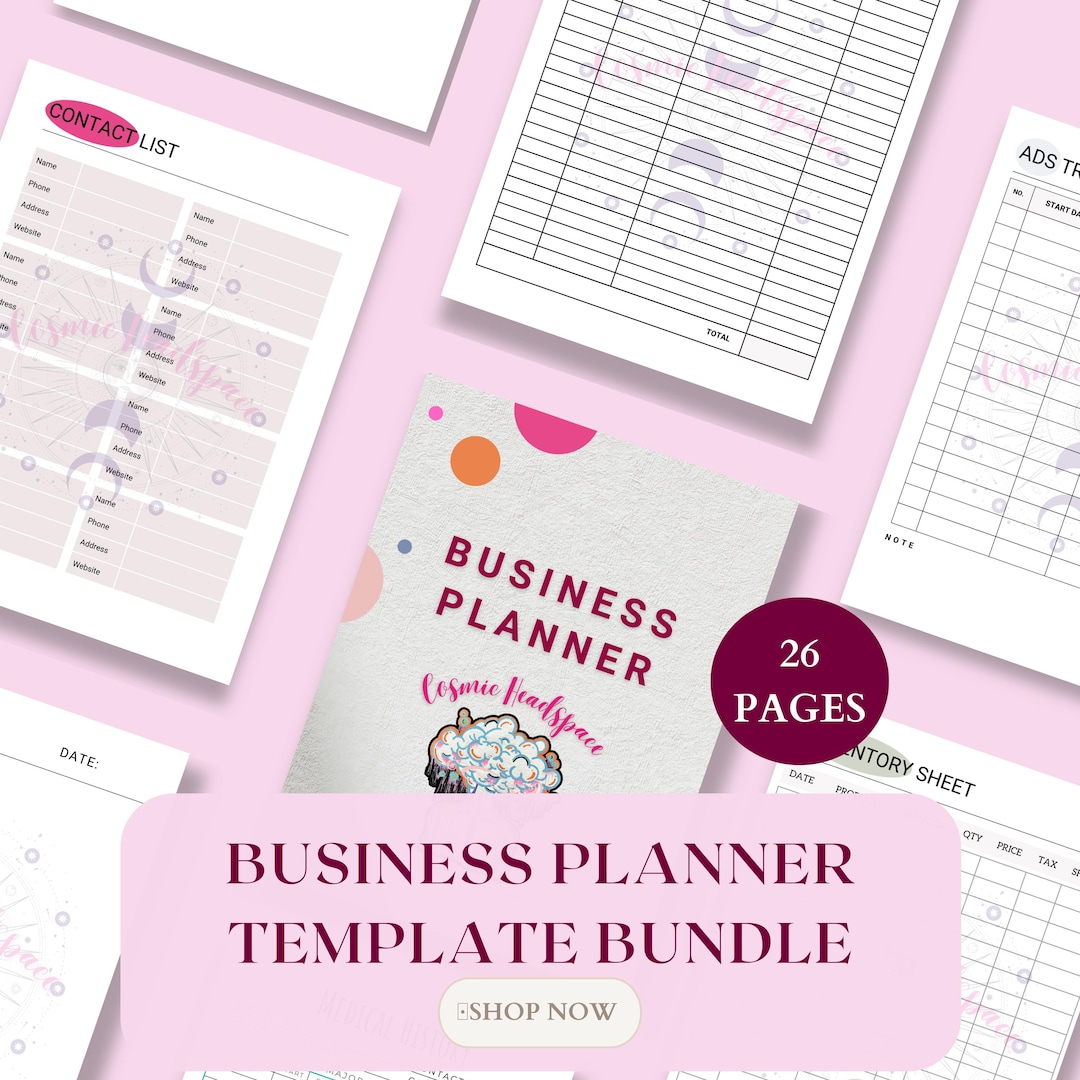 BUSINESS PLANNER TEMPLATE Bundle | Editable Printable | Digital ...