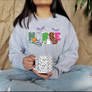 Nurse Halloween PNG, Cute Nurse Halloween PNG, Spooky Png, Cute Ghost Png, Halloween Shirt Design, Sublimation, DTF