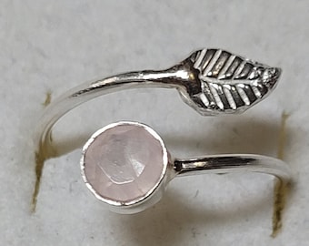 Rose Quartz and Sterling Silver Adjustable Ring New Vintage Wholesale