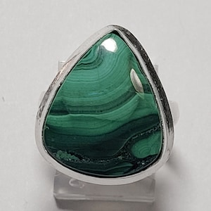 Size 8 Huge Malachite Sterling Silver Ring New Vintage Wholesale