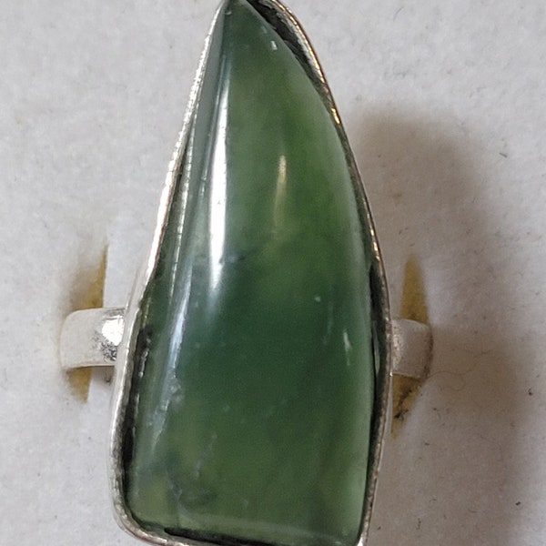 Size 9 Huge Jade Sterling Silver Ring New Vintage Wholesale