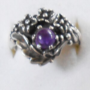 Size 7 Amethyst Sterling Silver Ring Purple New Vintage Wholesale Bali