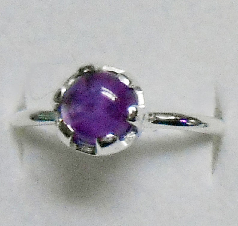 Size 7 Amethyst Sterling Silver Ring Purple New Vintage Wholesale Bali
