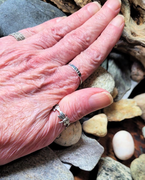 Thin Forest Sterling Silver Stacking Ring  New Vi… - image 5