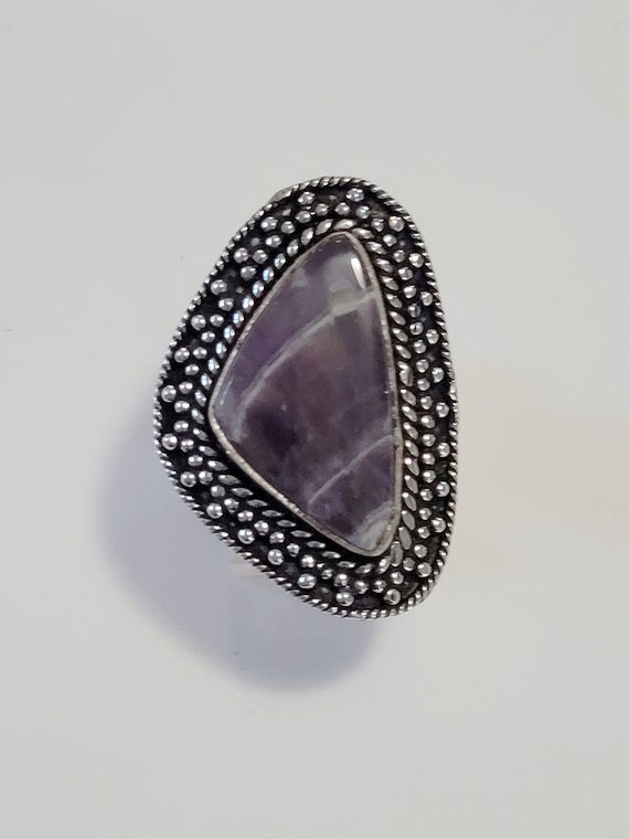 Size 6 1/2 Huge Amethyst Sterling Silver Ring New… - image 1