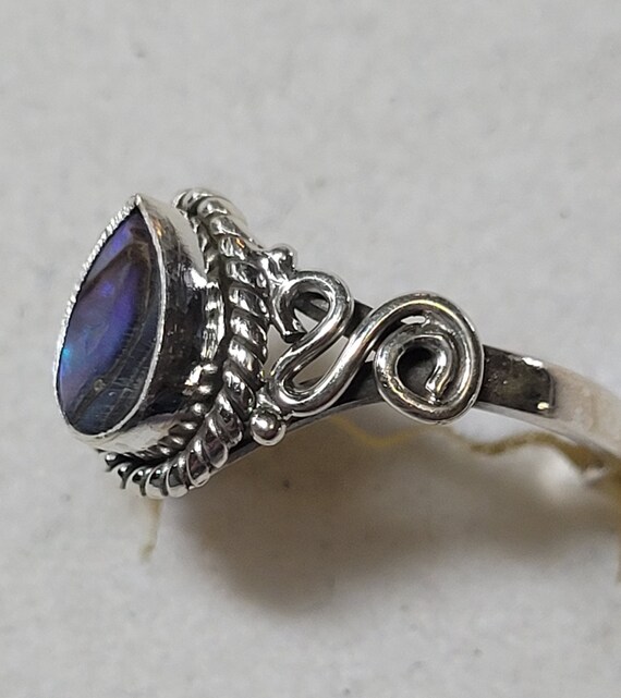 Abalone Shell Sterling Silver Ring New Vintage Wh… - image 2
