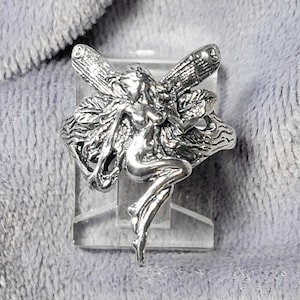 Sale Size 12 Finely Detailed Classic Fairy Ring Sterling Silver Flower Fairies Victorian