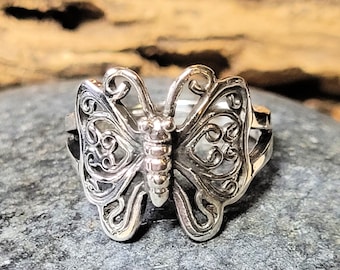 Butterfly Filigree Sterling Silver Ring Size New Vintage Wholesale Thumb Ring Celtic