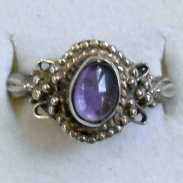 Taille 7 1/2 en argent Sterling améthyste bague mauve Vintage neuf en gros