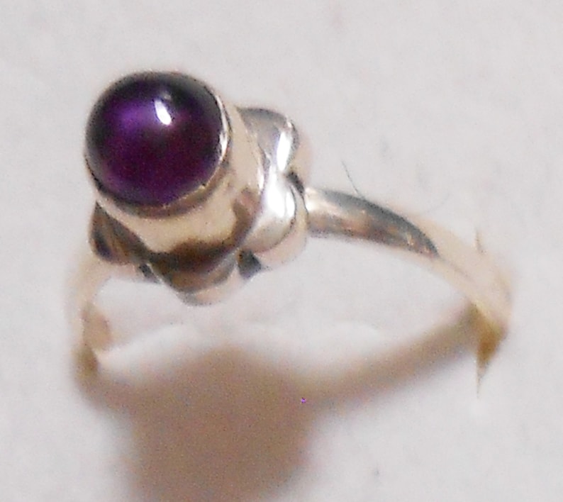 Size 7 Amethyst Sterling Silver Ring Purple New Vintage Wholesale Bali
