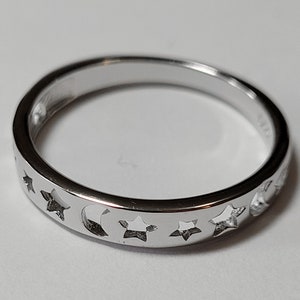 Celestial Moon Sun and Stars Sterling Silver Ring Size New Vintage Wholesale Goddess Wiccan