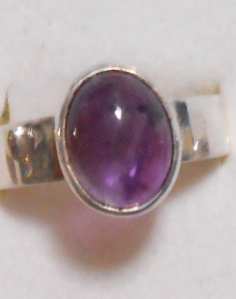 Size 7 Amethyst Sterling Silver Ring Purple New Vintage Wholesale Bali