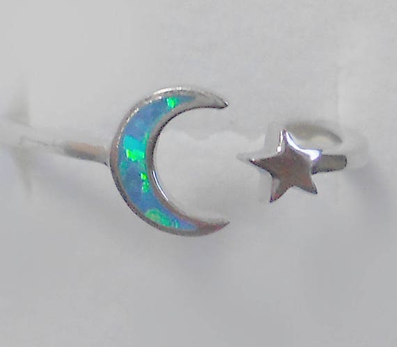 Celestial Moon Phase Sterling Silver Ring Size Ne… - image 6
