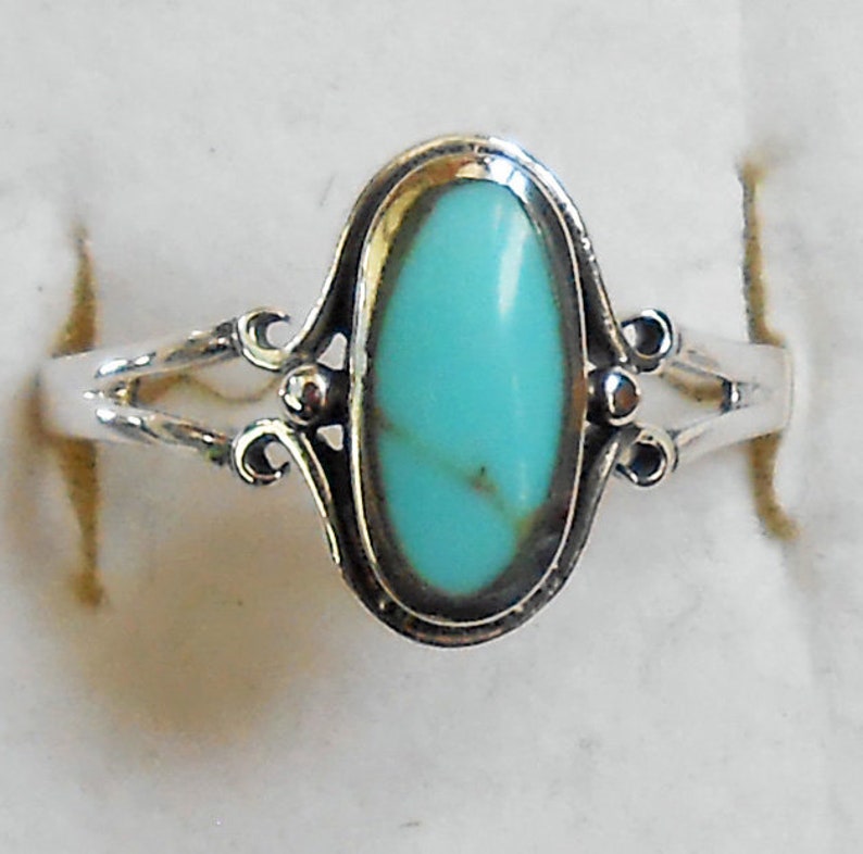 Size 10 Turquoise Sterling Silver Ring New Vintage Wholesale Healing and Protection