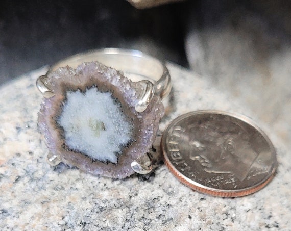 Size 7 Amethyst Stalactite Sterling Silver Ring N… - image 6