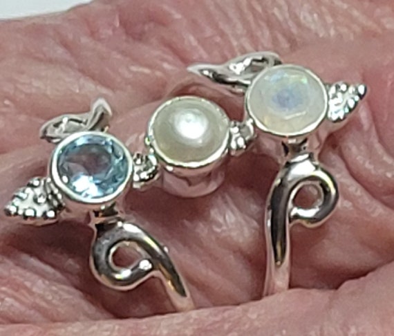 Size 9 Sterling Silver Sterling Silver Ring Rainb… - image 7