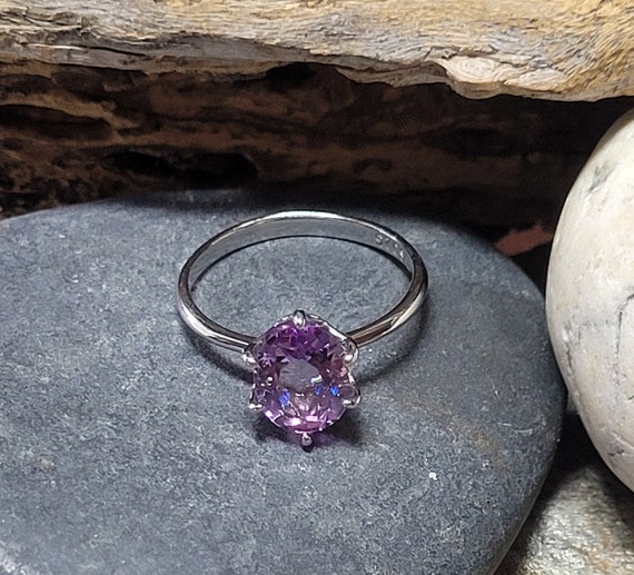 Amethyst Sterling Silver Ring  New Vintage Wholes… - image 1