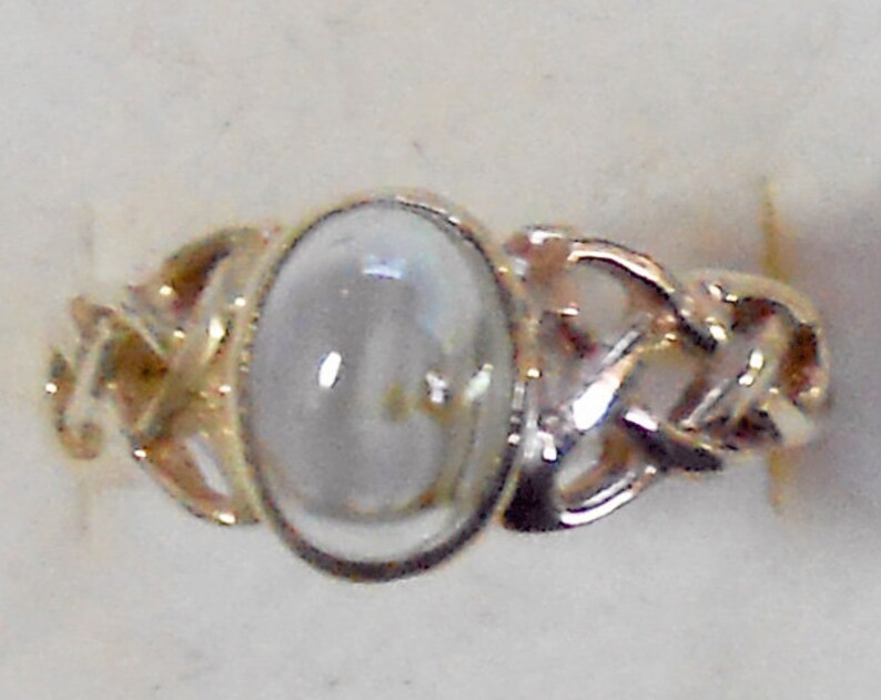 Size 8 Blue Topaz Sterling Silver Ring New Vintage Wholesale Celtic Knot