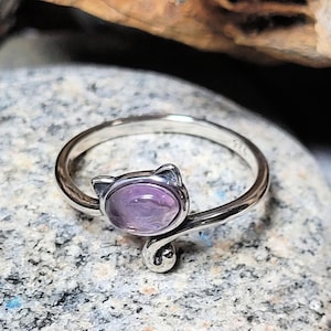 Sterling Silver Amethyst Cat Ring Sterling Silver New Vintage Wholesale