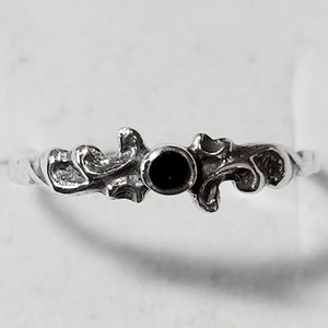 Dainty Onyx and Sterling Silver Ring New Vintage Wholesale