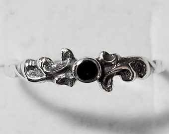 Dainty Onyx and Sterling Silver Ring New Vintage Wholesale