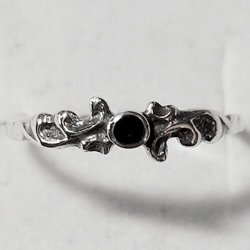 Dainty Onyx and Sterling Silver Ring New Vintage Wholesale