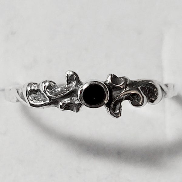Dainty Onyx and Sterling Silver Ring New Vintage Wholesale