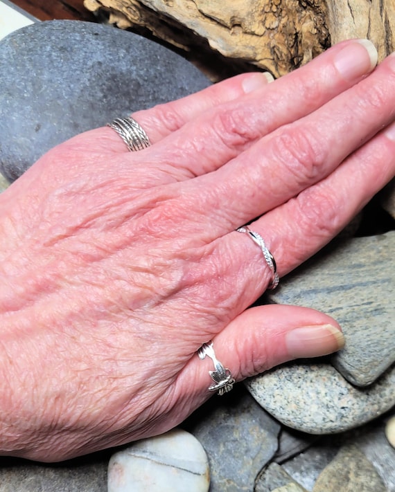 Sterling Silver Stacking  Ring  Cubic Zirconia - image 5