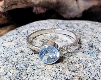 Blue Topaz and Sterling Silver Ring New Vintage Wholesale Friendship and Love