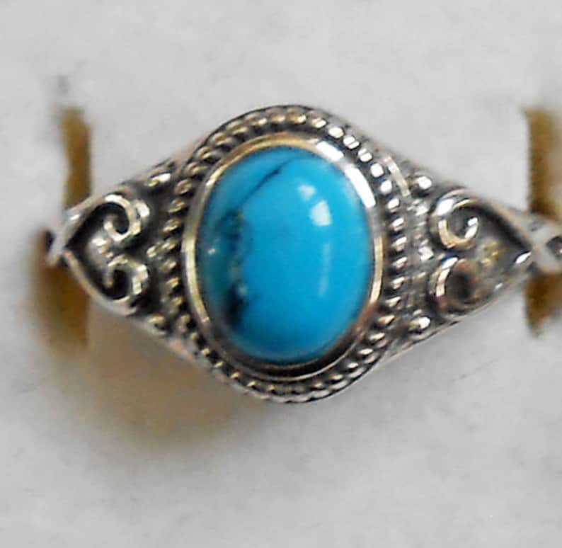 Size 10 Turquoise Sterling Silver Ring New Vintage Wholesale Healing and Protection