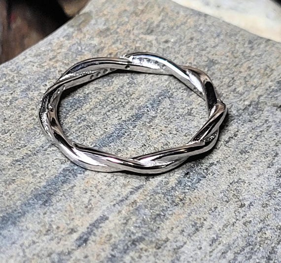 Sterling Silver Stacking  Ring  Cubic Zirconia - image 2