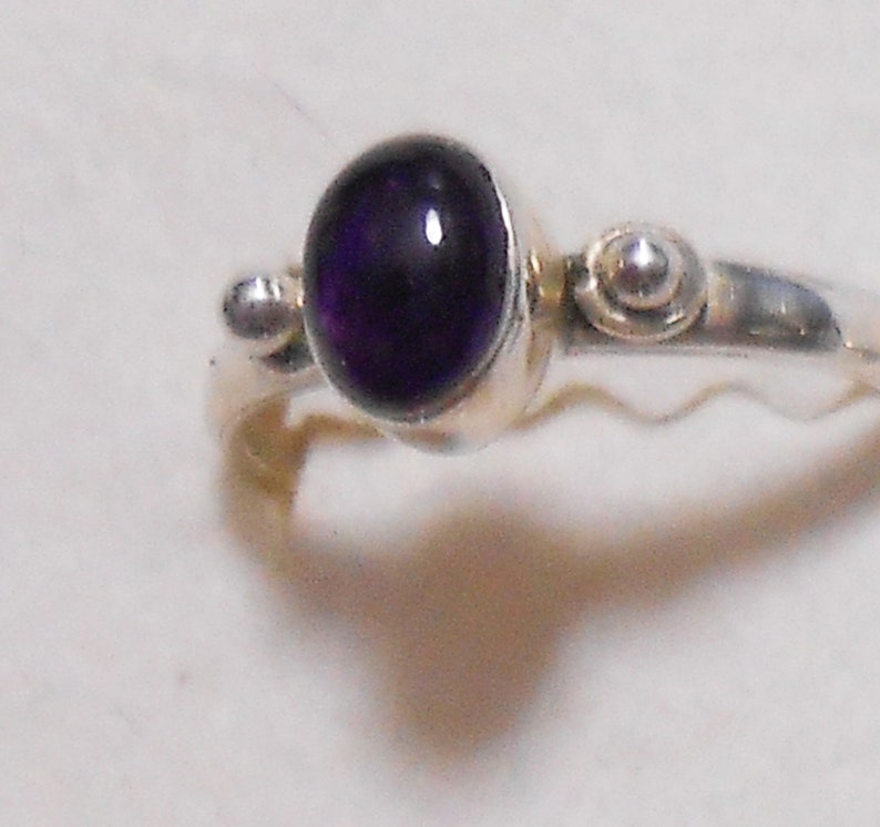 Size 7 Amethyst Sterling Silver Ring Purple New Vintage Wholesale Bali