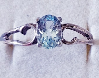 Size 8 Blue Topaz Sterling Silver Ring  New Vintage Wholesale