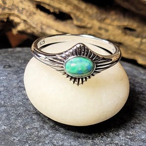 Art Deco Genuine Turquoise Sterling Silver Ring New Vintage Wholesale