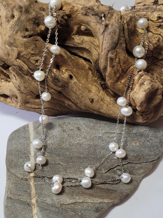 Sterling Silver and Genuine Pearls 16 to 18 Inches