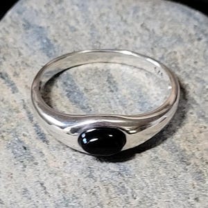 Vintage Silver Ring Onyx - Etsy