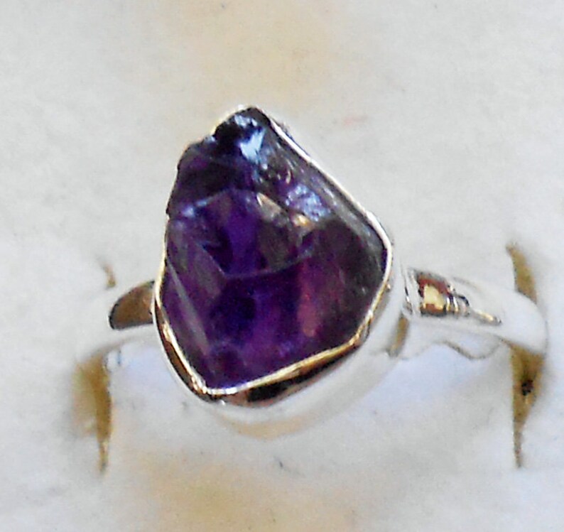 Size 7 Amethyst Sterling Silver Ring Purple New Vintage Wholesale Bali