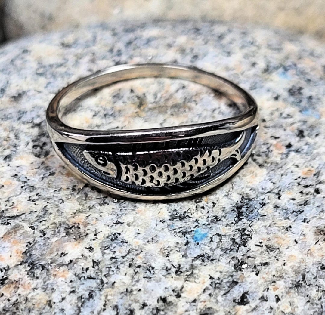 Fish Sterling Silver Ring New Vintage Wholesale Trout Tuna Bass - Etsy