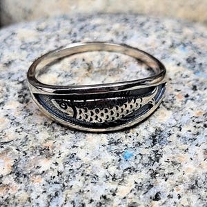 Fish Sterling Silver Ring  New Vintage Wholesale Trout Tuna Bass