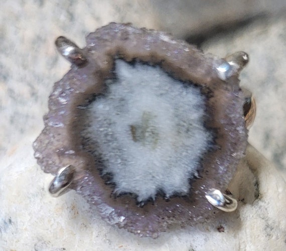 Size 7 Amethyst Stalactite Sterling Silver Ring N… - image 2