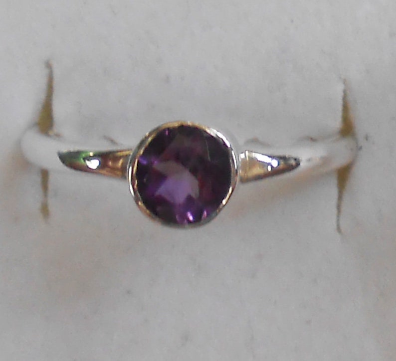 Size 7 Amethyst Sterling Silver Ring Purple New Vintage Wholesale Bali
