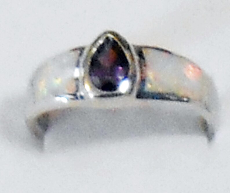 Size 8 White Opal Filigree Heart Sterling Silver Ring New Vintage Wholesale