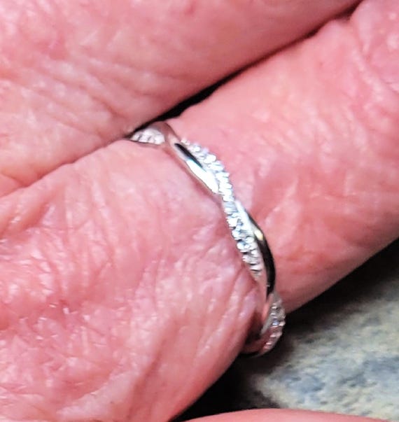 Sterling Silver Stacking  Ring  Cubic Zirconia - image 4