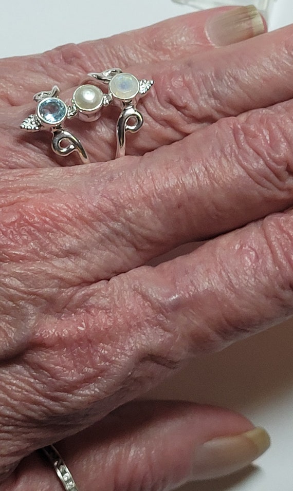 Size 9 Sterling Silver Sterling Silver Ring Rainb… - image 6