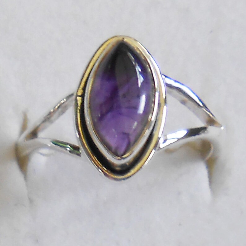 Size 7 Amethyst Sterling Silver Ring Purple New Vintage Wholesale Bali