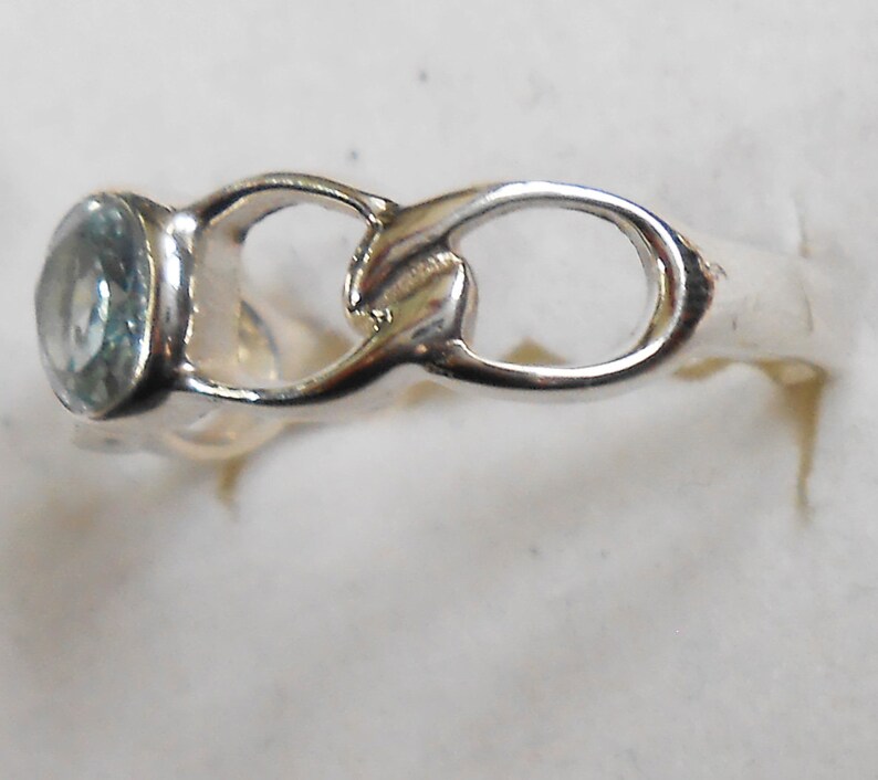 Size 8 Blue Topaz Sterling Silver Ring New Vintage Wholesale Celtic Knot