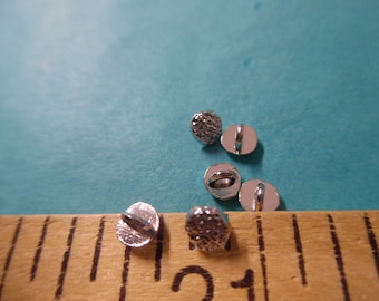 MINIATURE FLAT BACK PEARL BUTTONS~GOLD SETTING~4.5MM~SET 6~DOLL CLOTHES