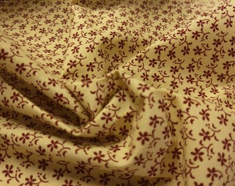 BASEMENT BARGAIN! Cotton Calico~Micro Floral~Redwood/Almond~12"x44"