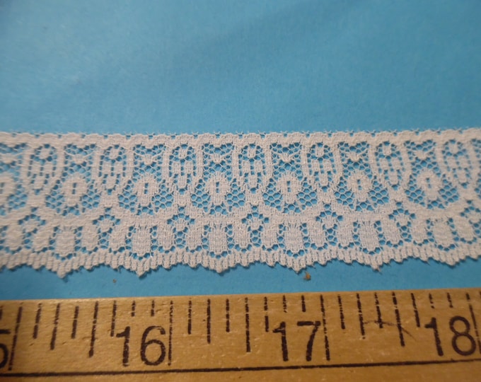 BARGAIN! Soft Poly/Nylon lace in Ivory~1 1/8"Wide x 2 Yards~Great for Modern and Vintage Dolls!